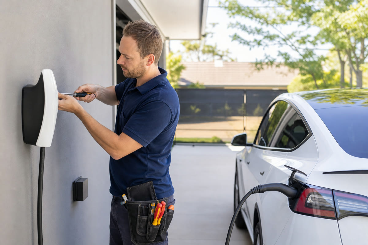 EV charger installation in Perth by a licensed Spark Tech Electrical electrician