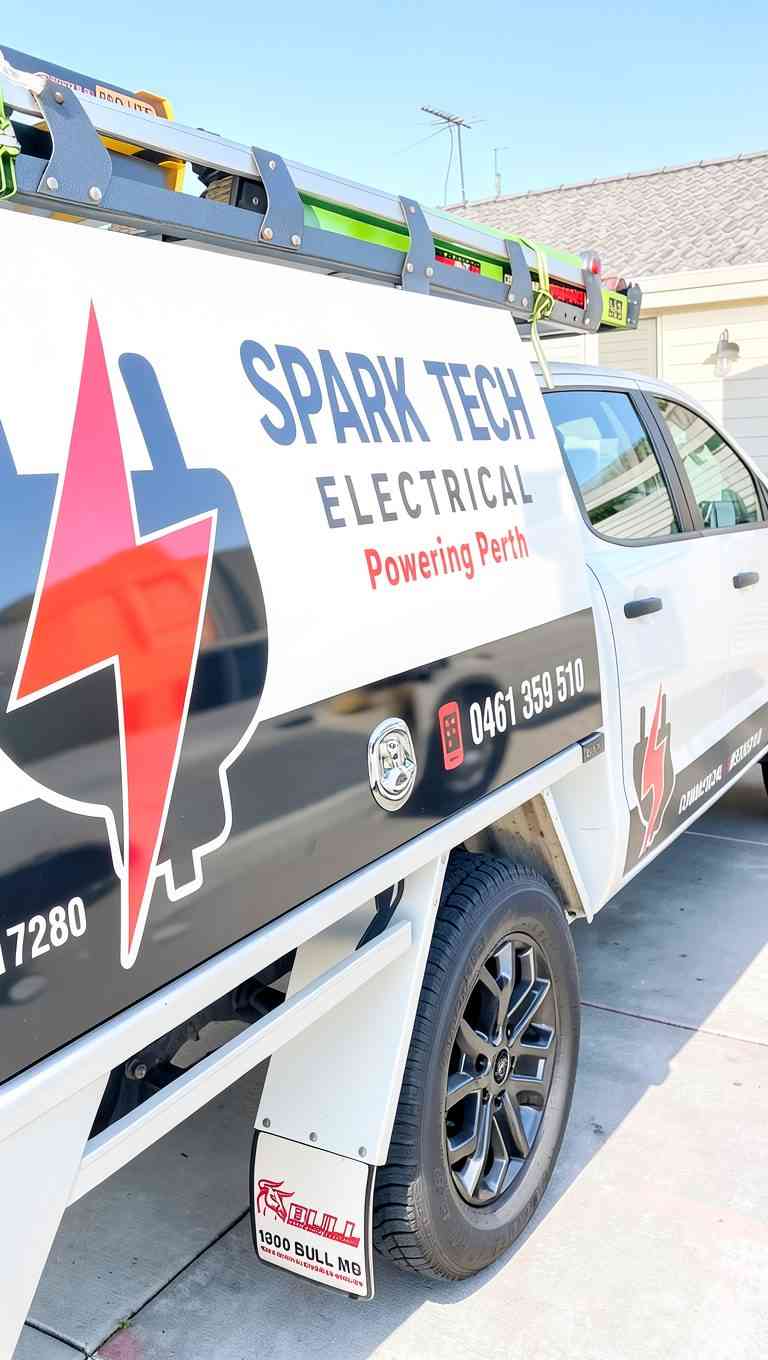 Spark Tech Electrical branded work ute in Perth